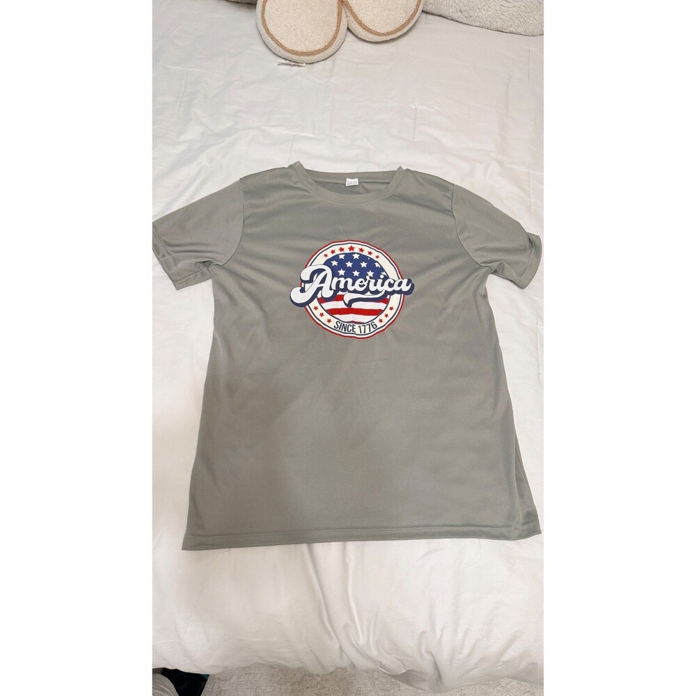 Armored Sportswear Gray America Since 1776 Graphic Men's L Crew Neck T-Shirt